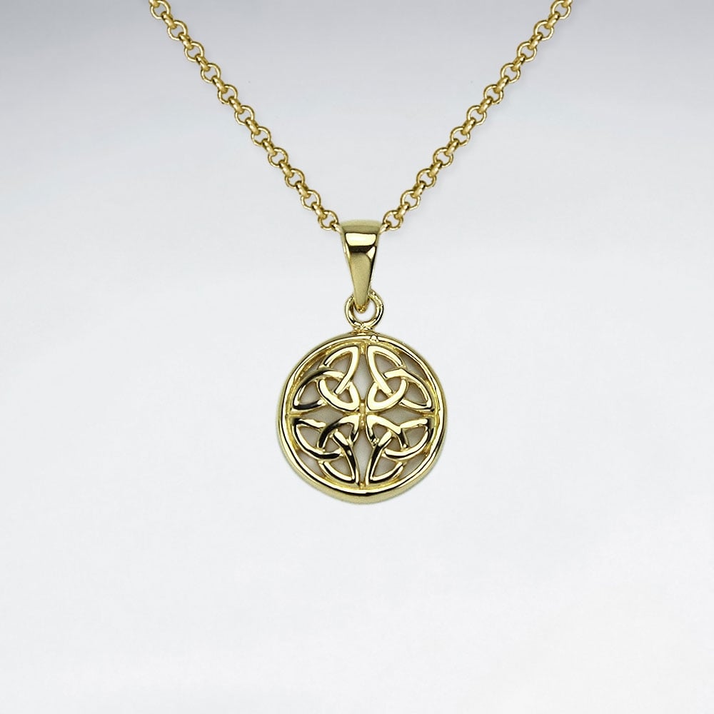Round Trinity Knot Celtic Pendant in Sterling Silver