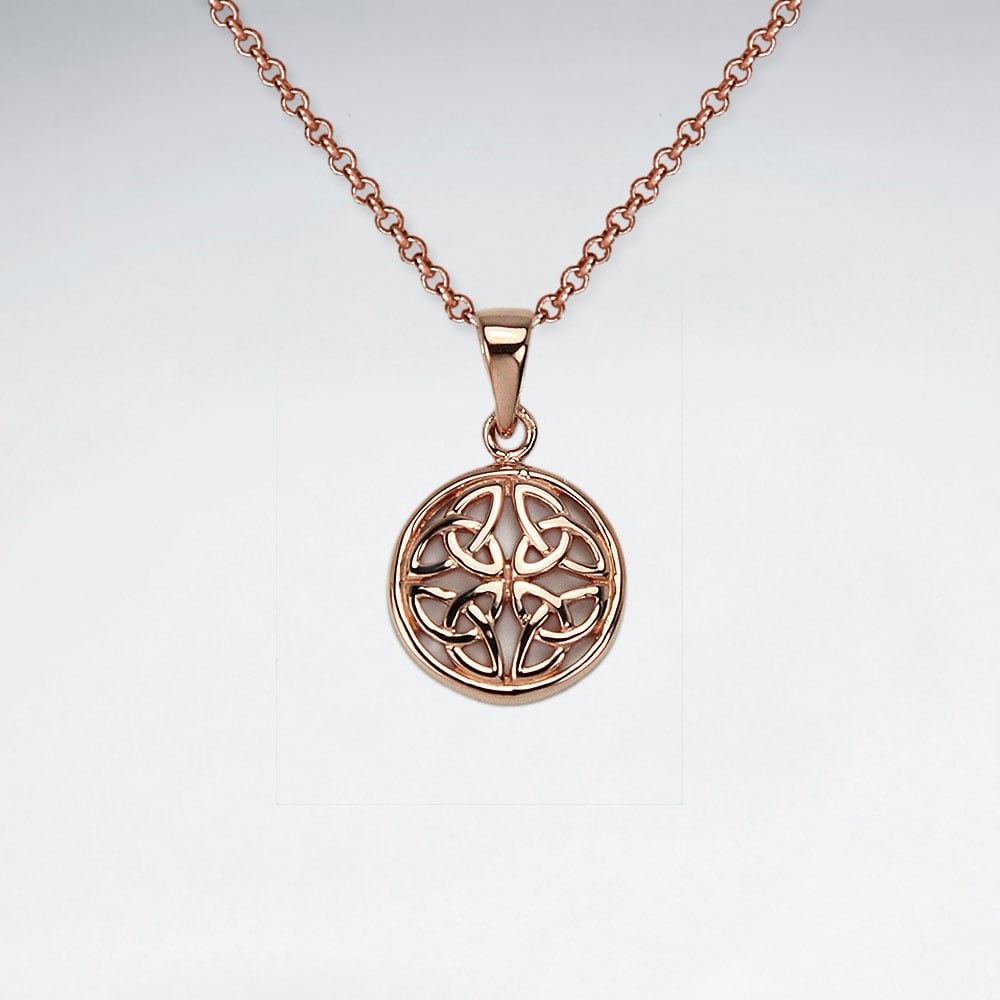 Round Trinity Knot Celtic Pendant in Sterling Silver