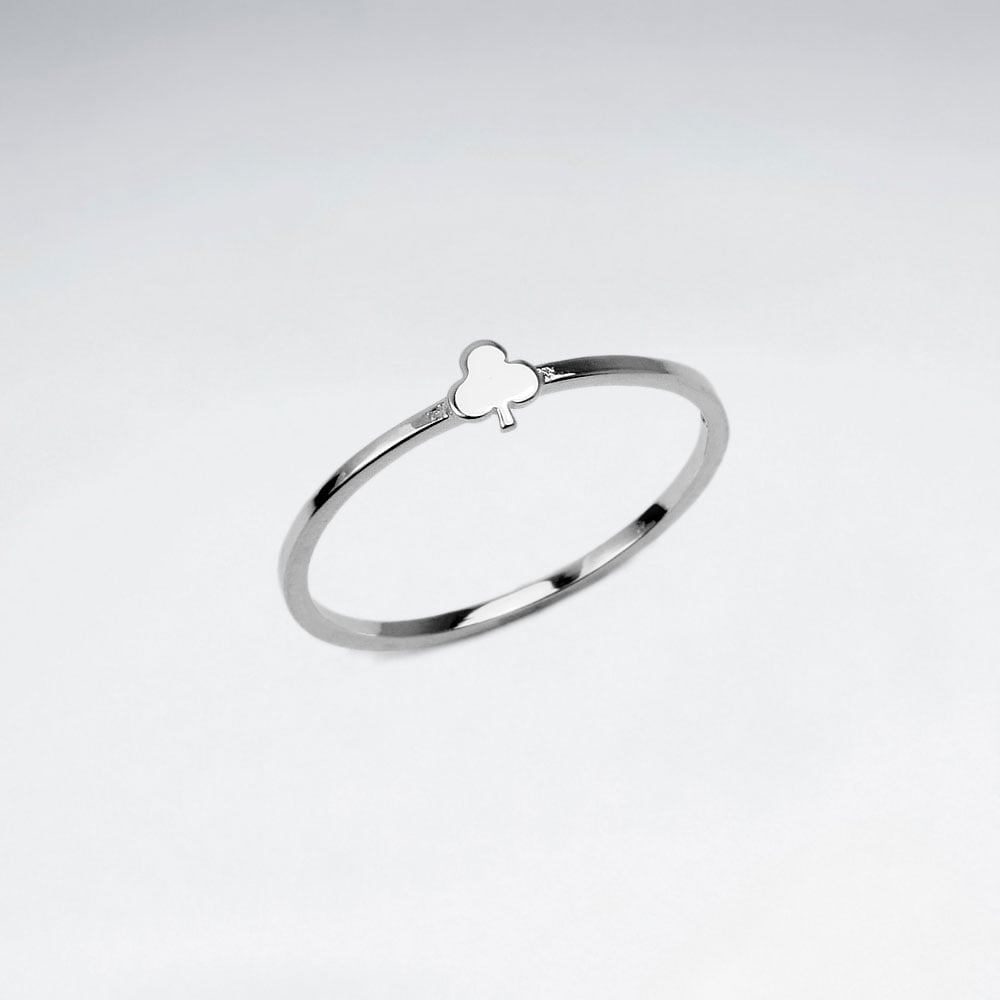 Simple Sterlig Silver Clover Ring