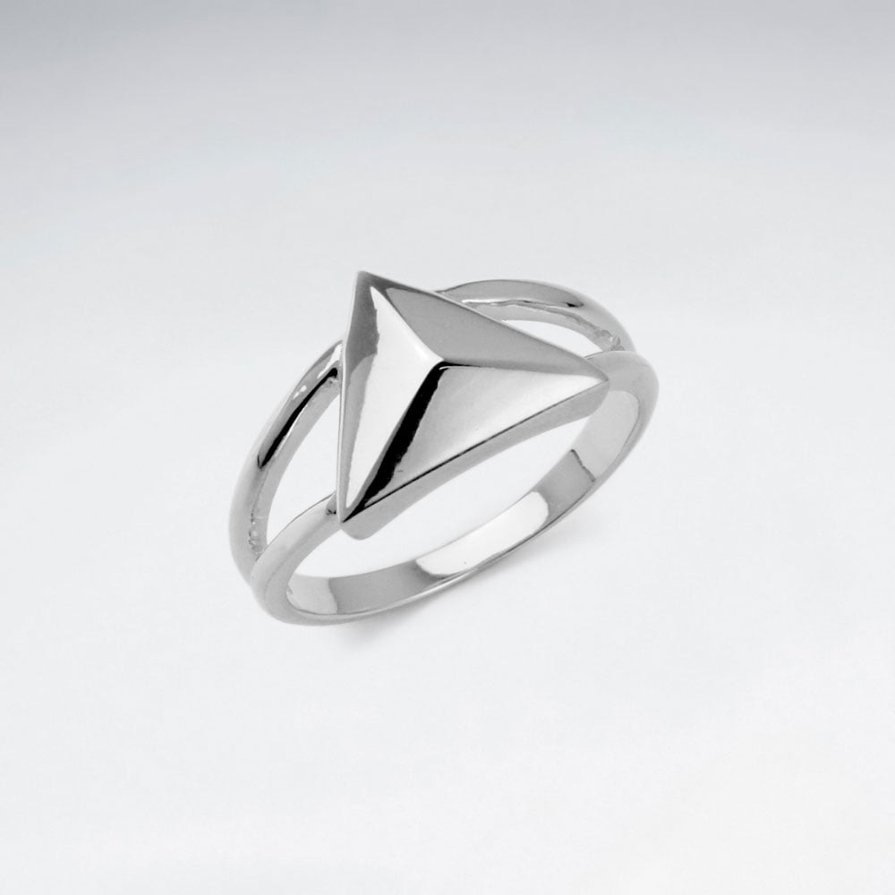 Sterling Silver Domed Split Shank Ring