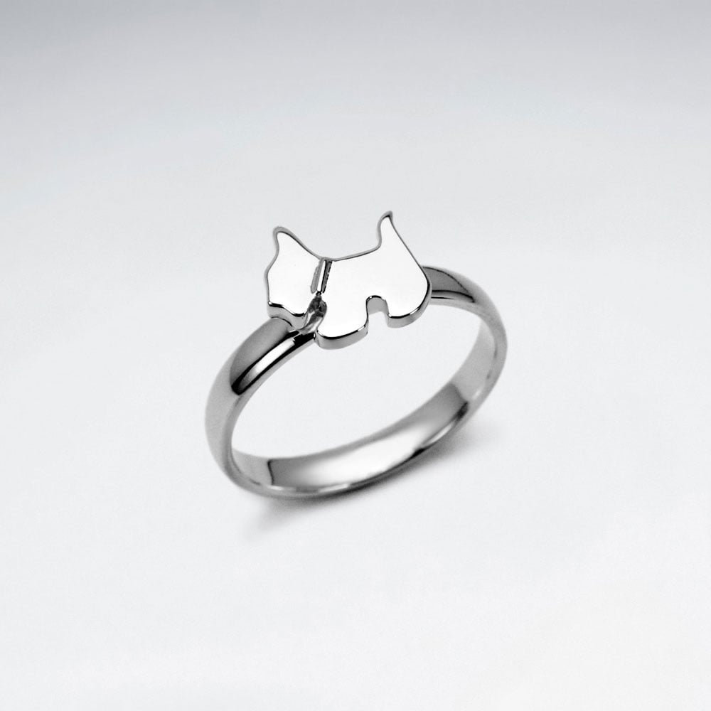Sterling Silver Scottie Dog Ring