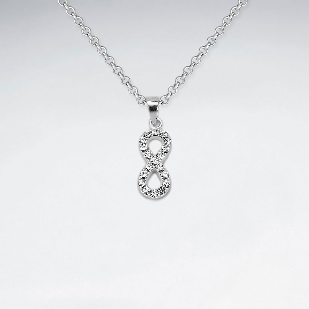 Sterling Silver Infinity With Crystal Pendant