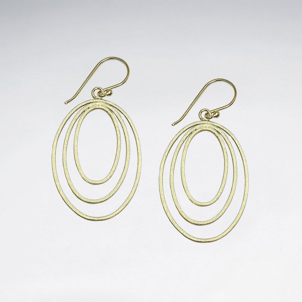 Gradual Openwork Sterling Silver Oval Earrings