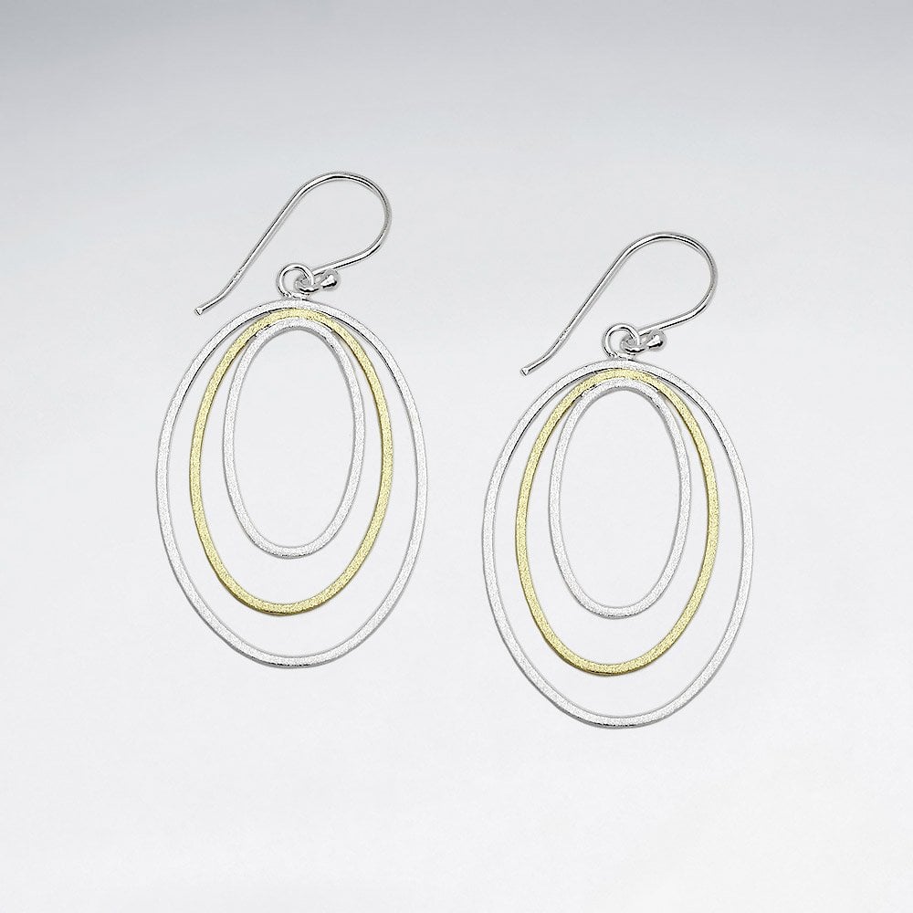 Gradual Openwork Sterling Silver Oval Earrings