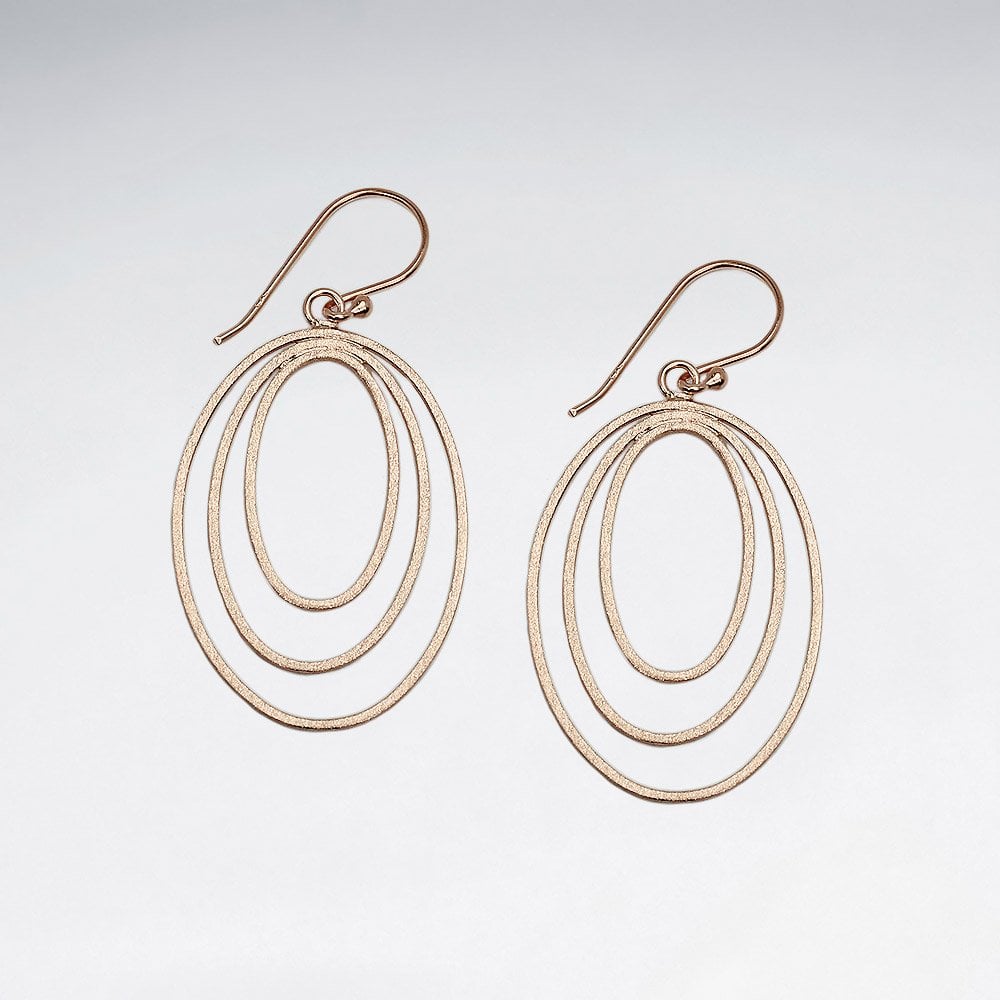 Gradual Openwork Sterling Silver Oval Earrings