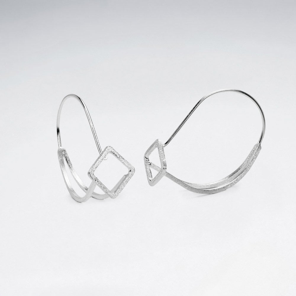 Bold Openwork Marquise 925 Silver Earrings