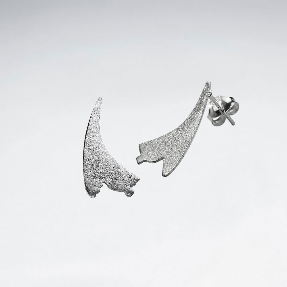 Sterling Silver Sweeping Silhouette Stud Earrings