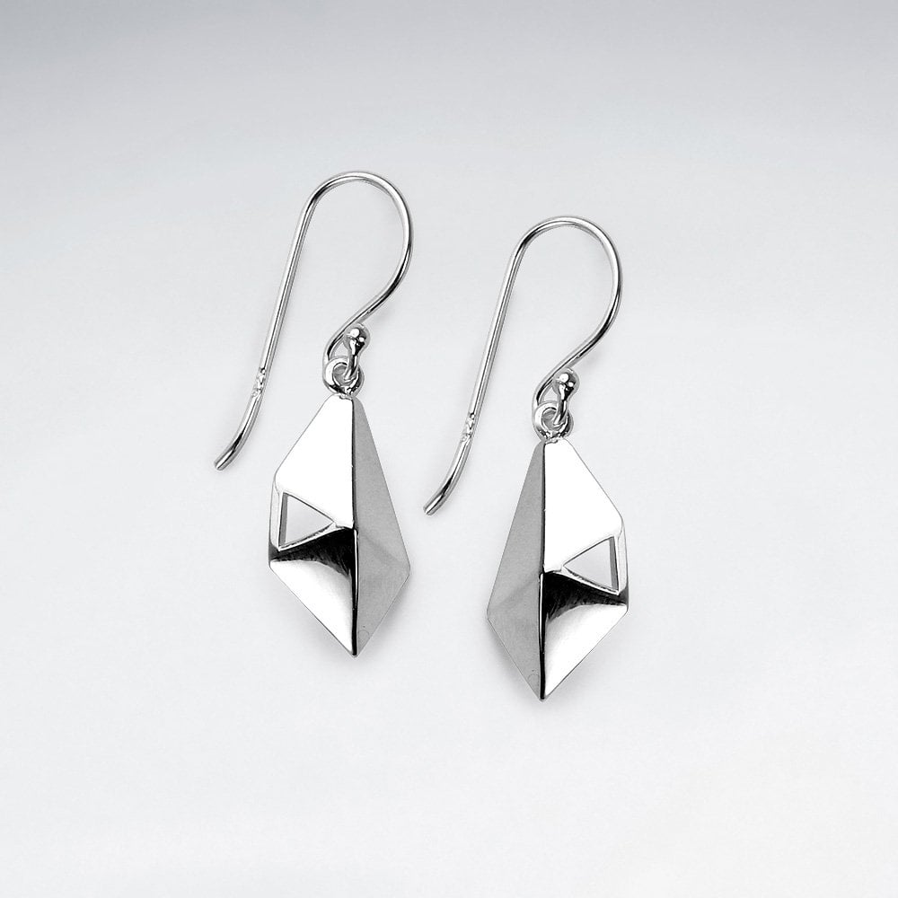 Sterling Silver Abstract Art Drop Earrings