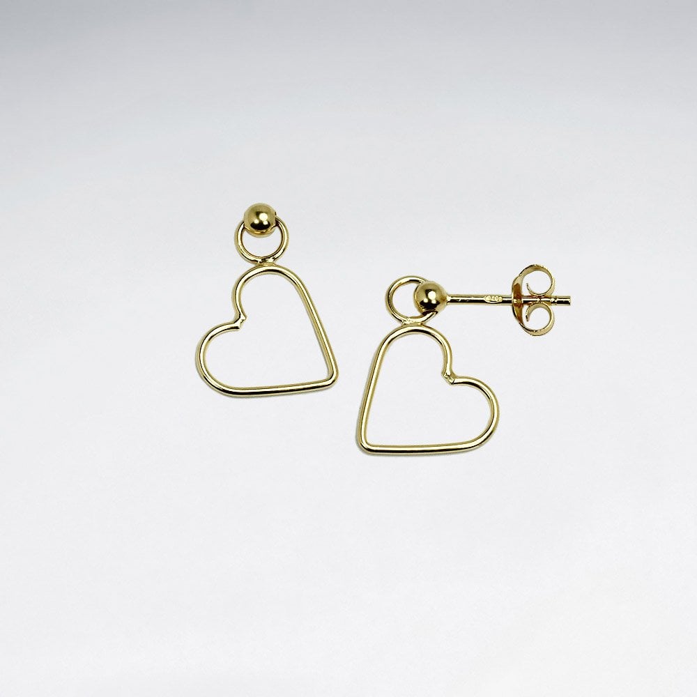 Openwork Hearts Sterling Silver Dangle Stud Earrings