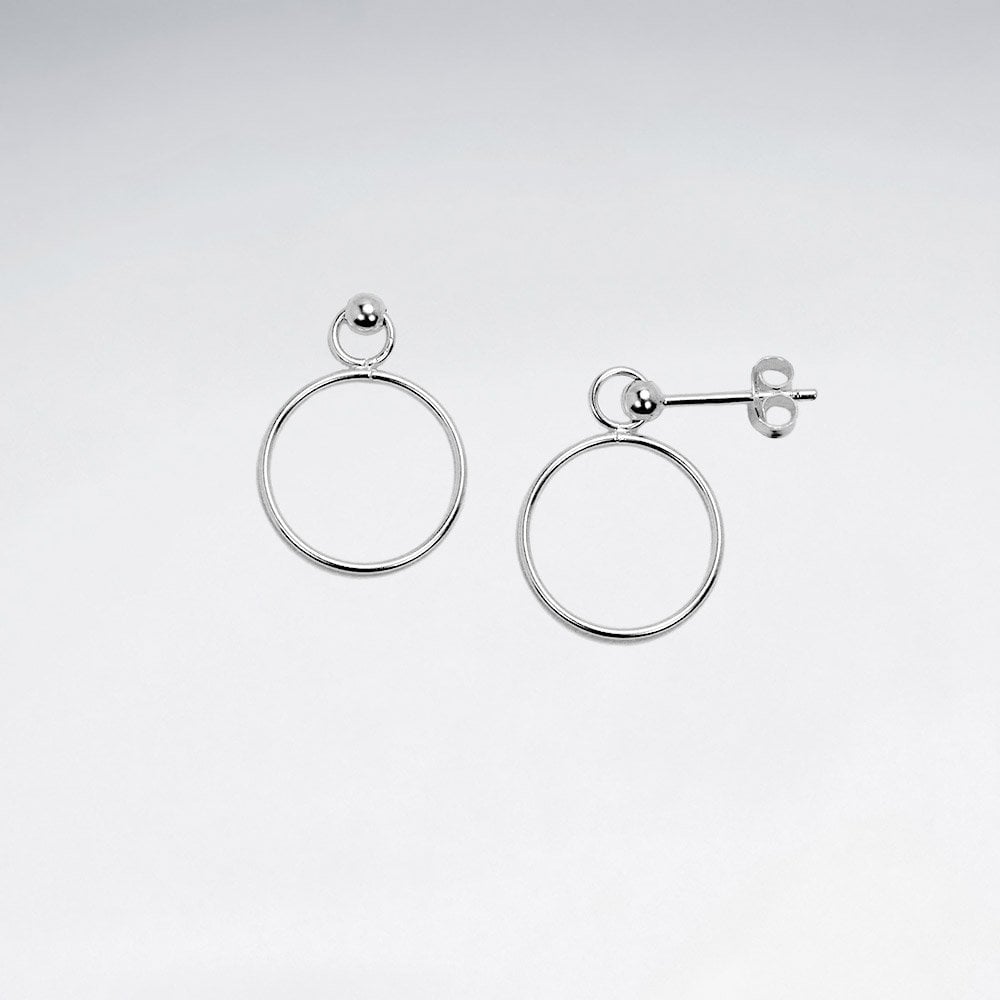 Sterling Silver Openwork Circle Dangle Earrings