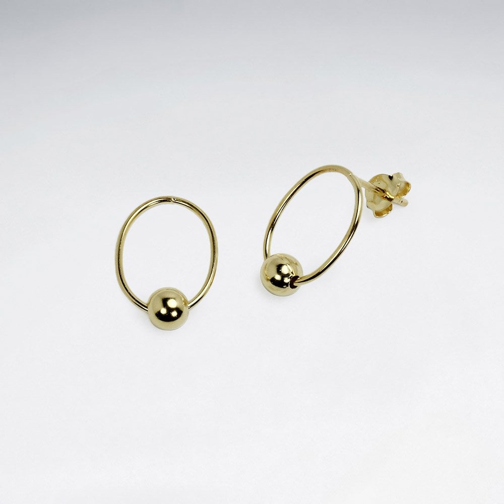 Sterling Silver Circle Ball Stud Earrings