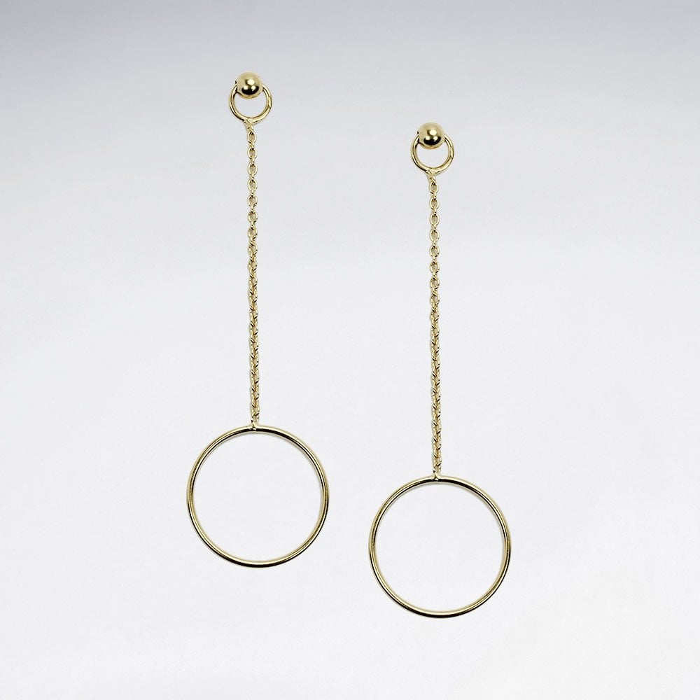Sterling Silver Openwork Circle Chain Earrings