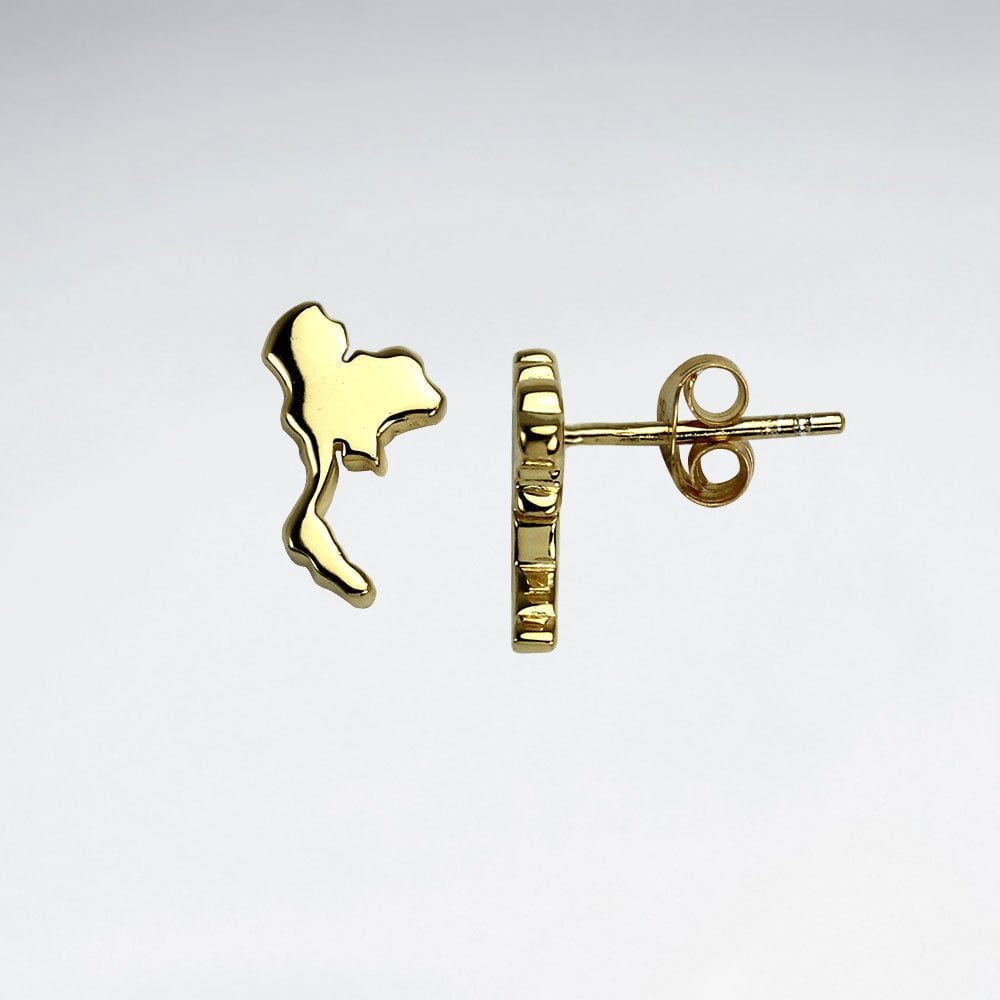 Sterling Silver Thailand Map  Earrings