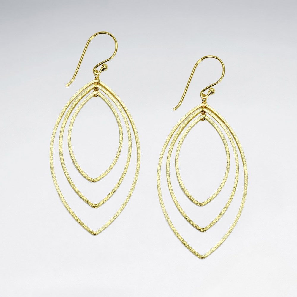 Gradual Openwork Marquis Silver Hook Earrings