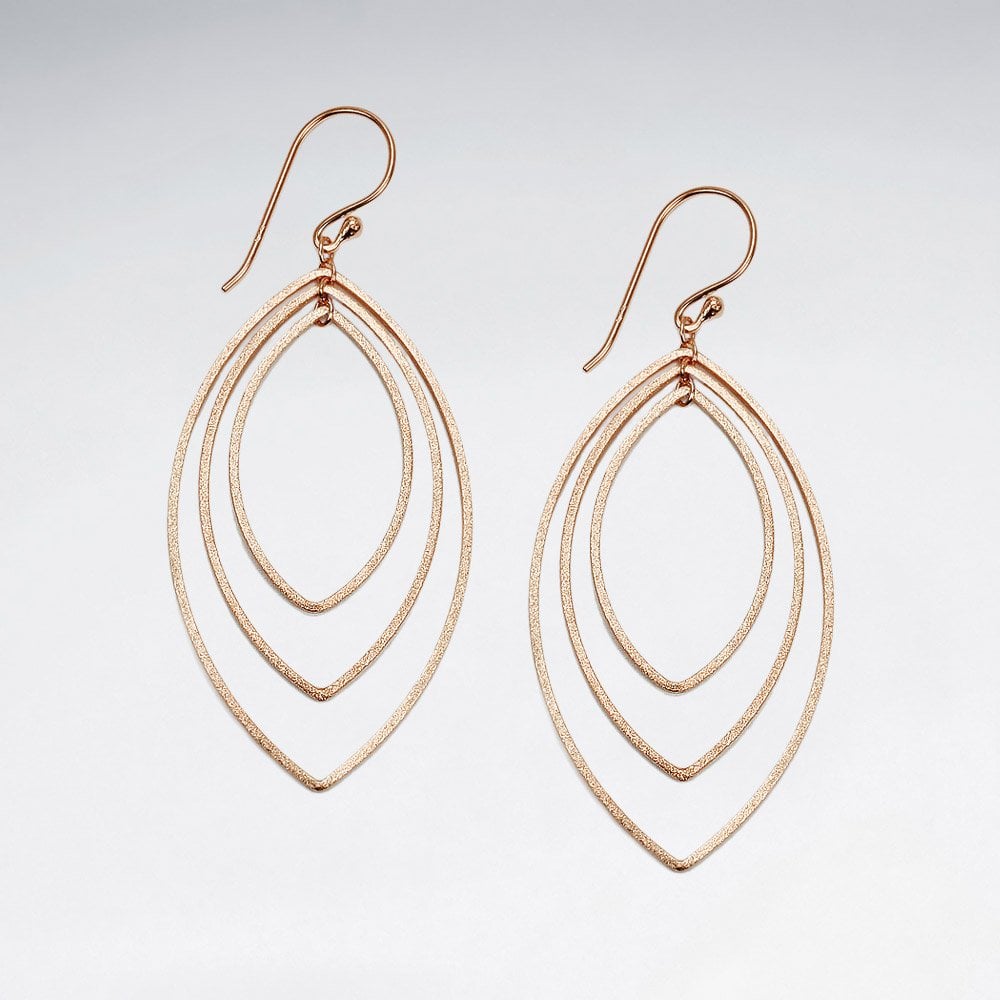 Gradual Openwork Marquis Silver Hook Earrings
