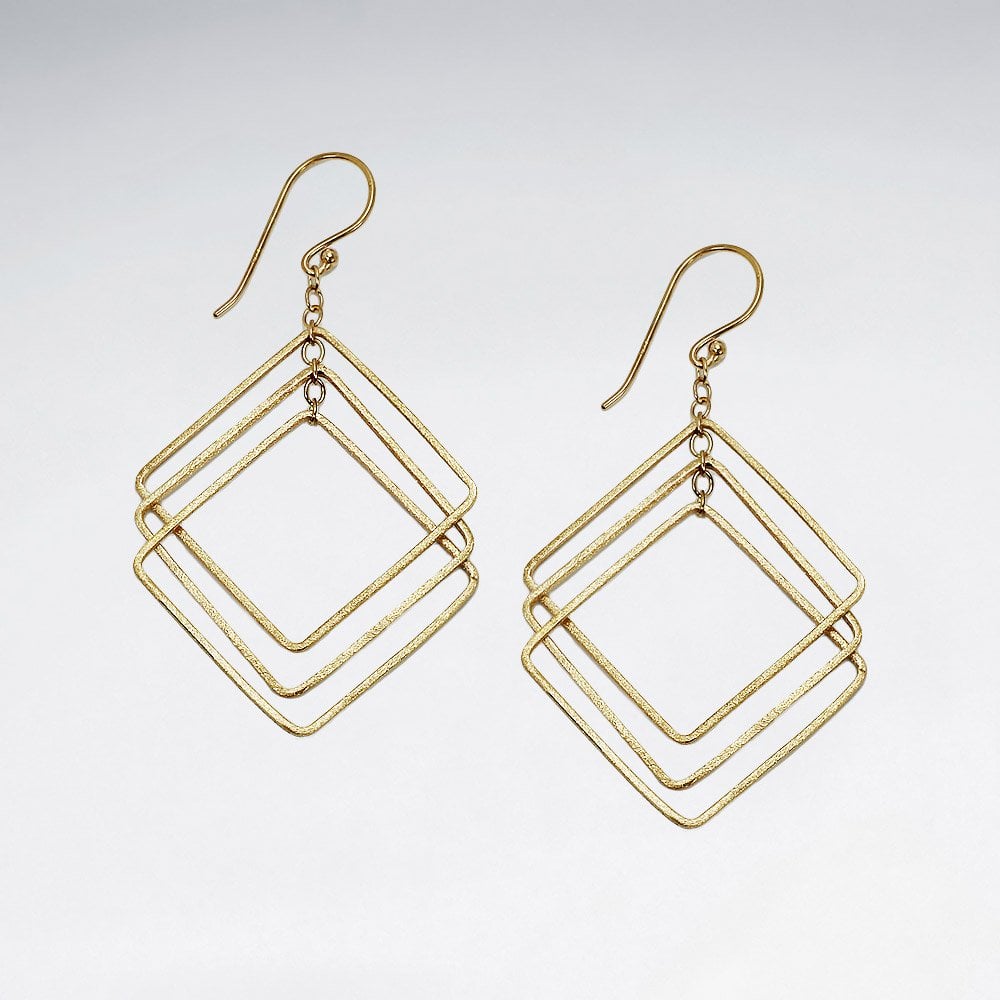 Sterling Silver Openwork Triangle Illusion Earrings