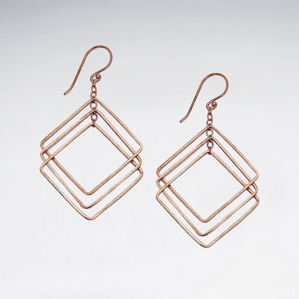 Sterling Silver Openwork Triangle Illusion Earrings