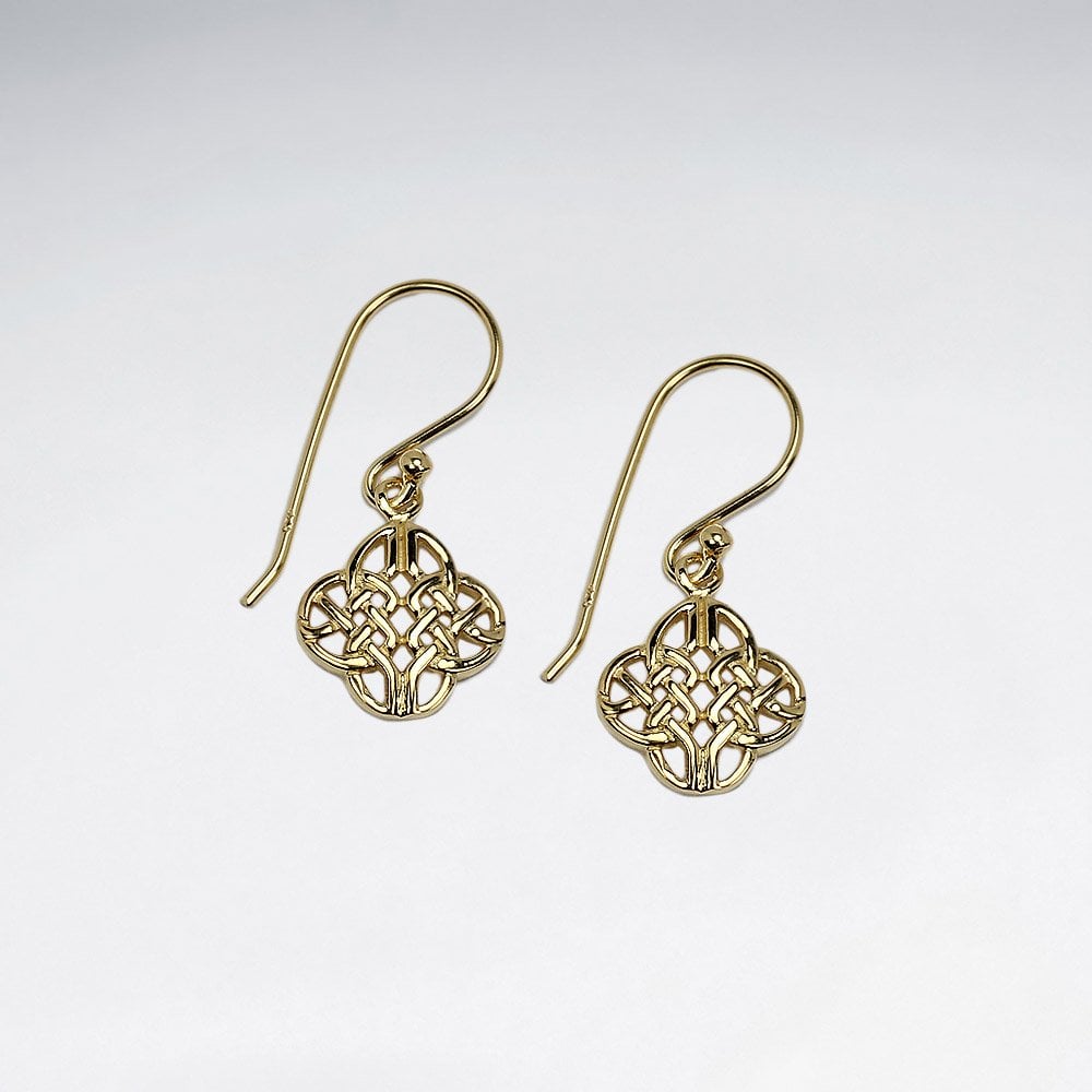 Sterling Silver Ornate Openwork Quatrefoil Earrings