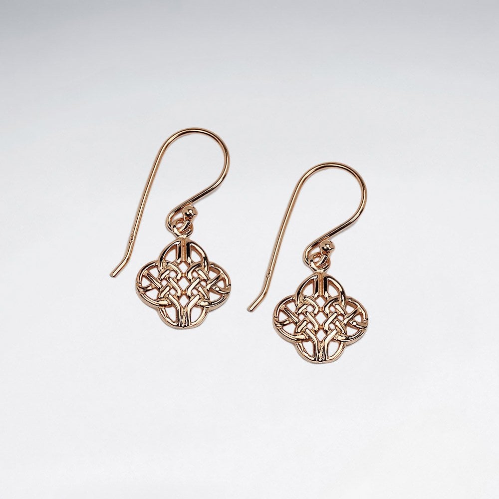 Sterling Silver Ornate Openwork Quatrefoil Earrings
