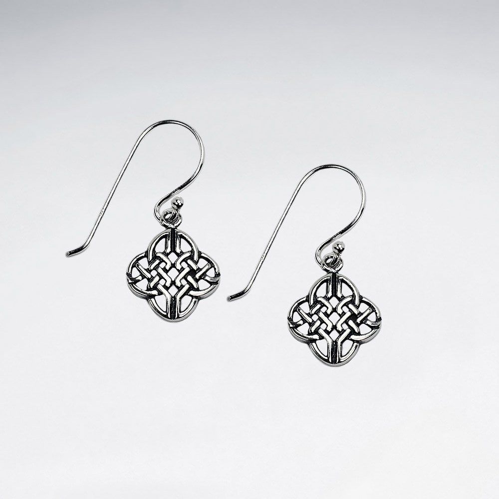 Sterling Silver Ornate Openwork Quatrefoil Earrings