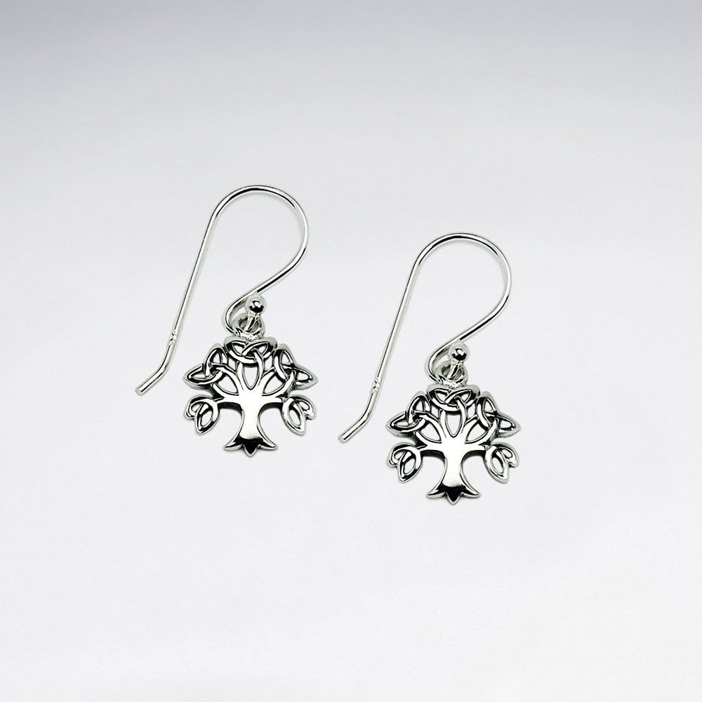 Sterling Silver Dainty Tree Dangle Earrings