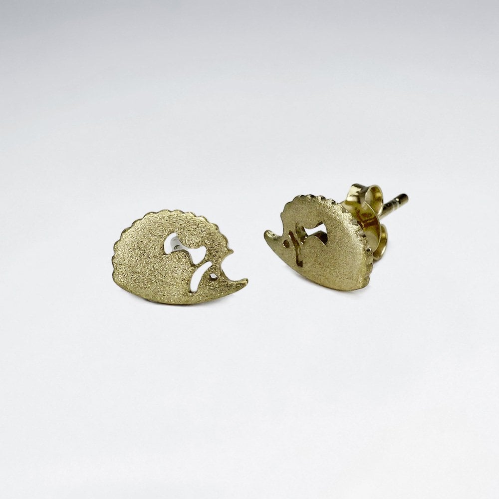 Sterling Silver Hedgehog Stud Earrings