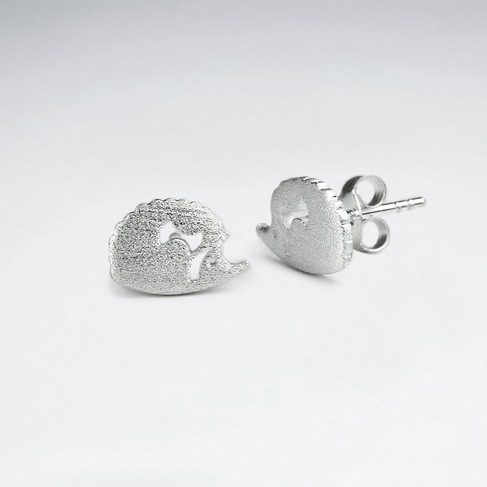 Sterling Silver Hedgehog Stud Earrings