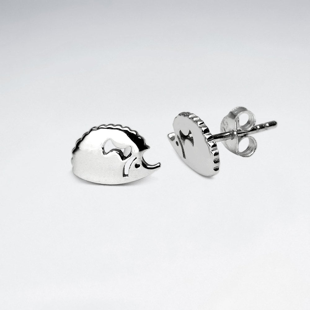Sterling Silver Hedgehog Stud Earrings