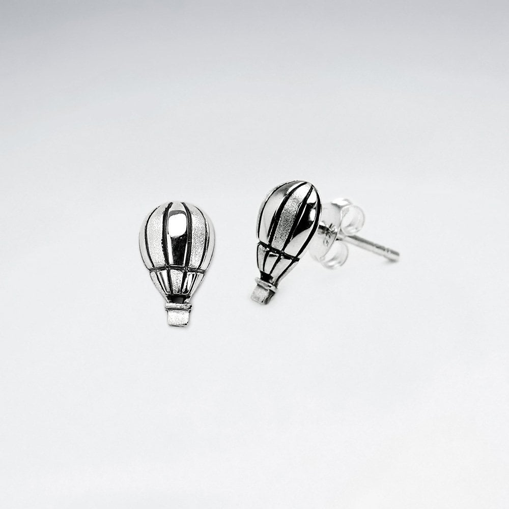 Sterling Silver Air Balloon Stud Earrings