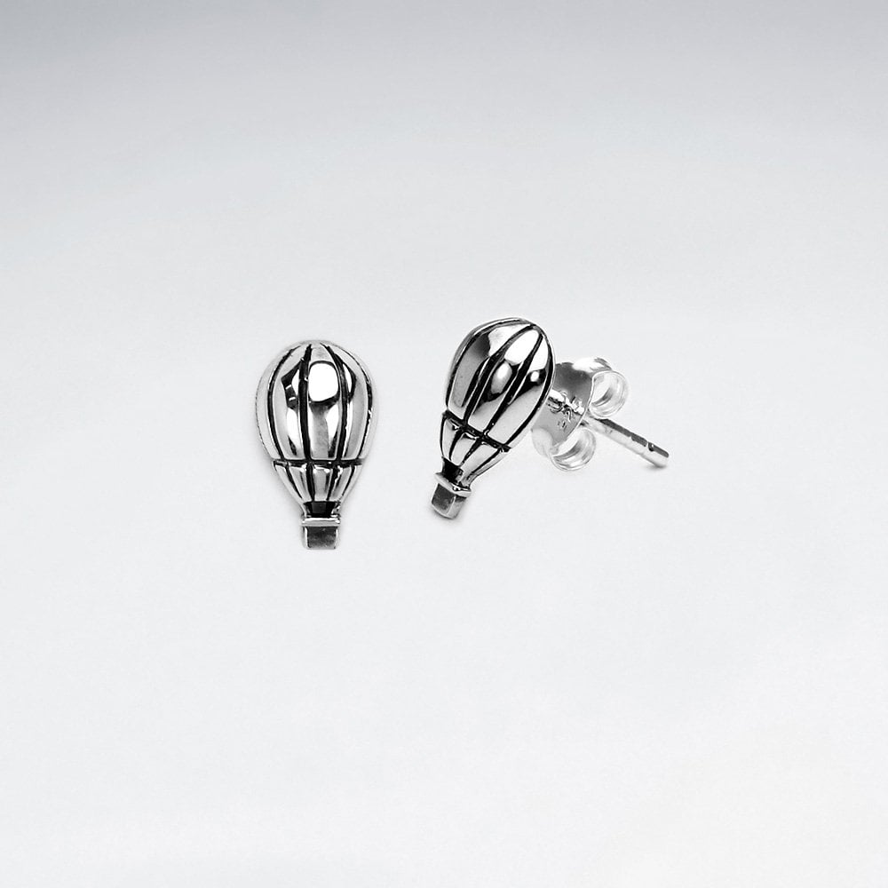 Sterling Silver Air Balloon Stud Earrings