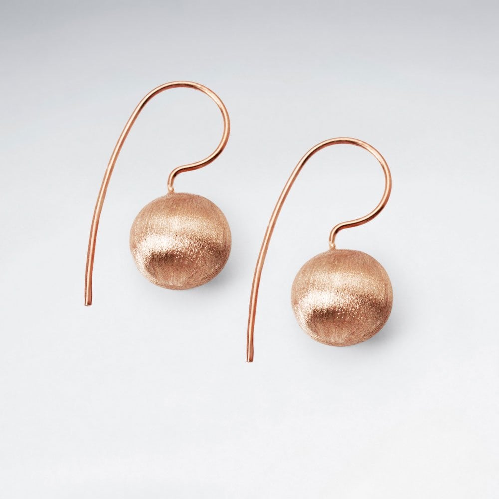 Sterling Silver Textured Ball Hook Earrings