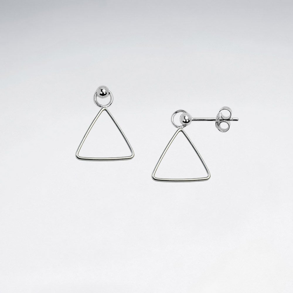 Triangle Dangle Stud Earrings in 925 Sterling Silver