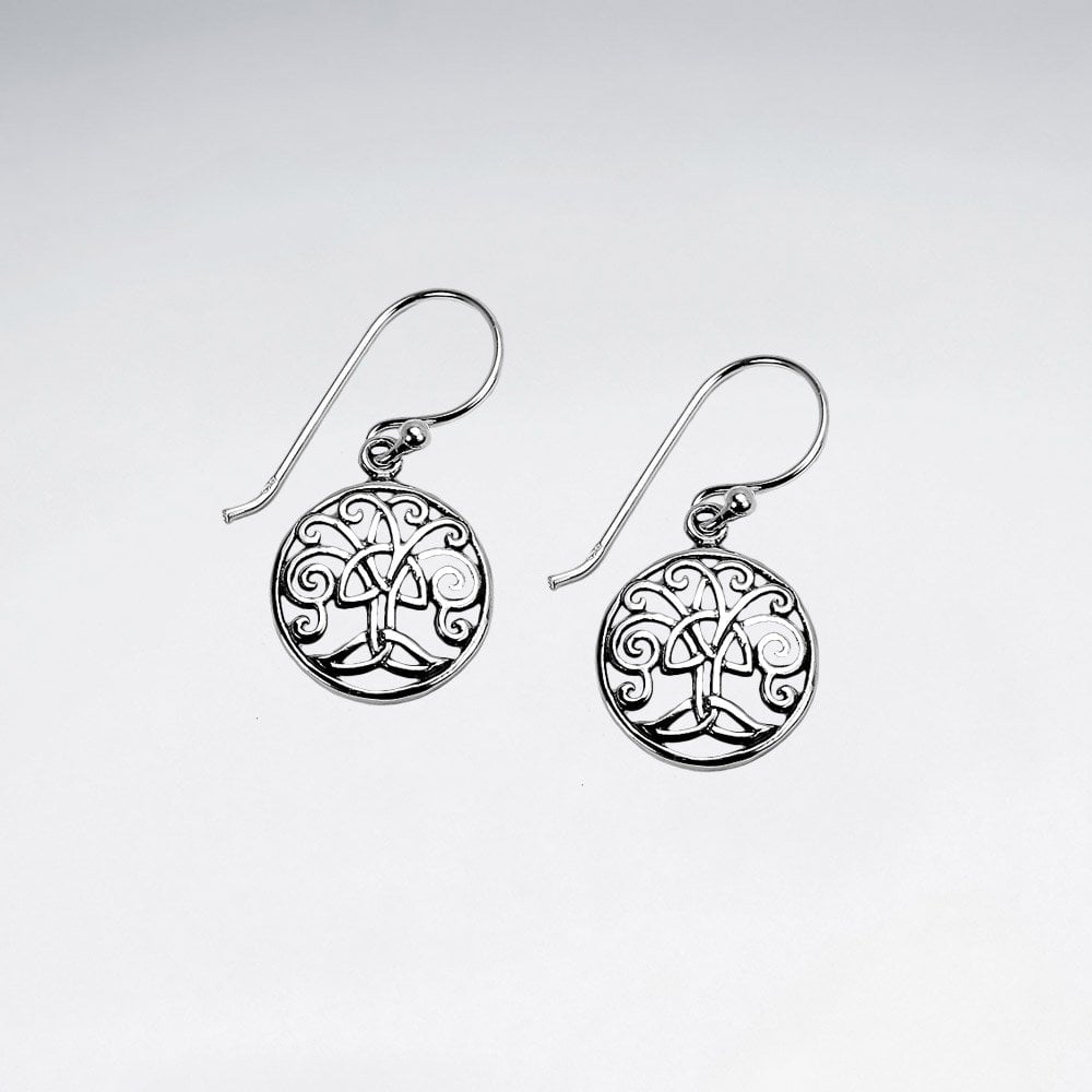 Sterling Silver Openwork Filigree Circle Disc Earrings