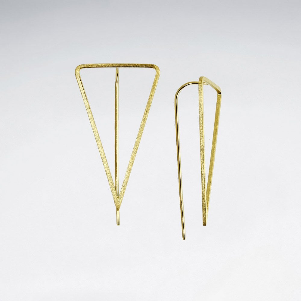 Sterling Silver Openwork Upturned Triangle Earrings