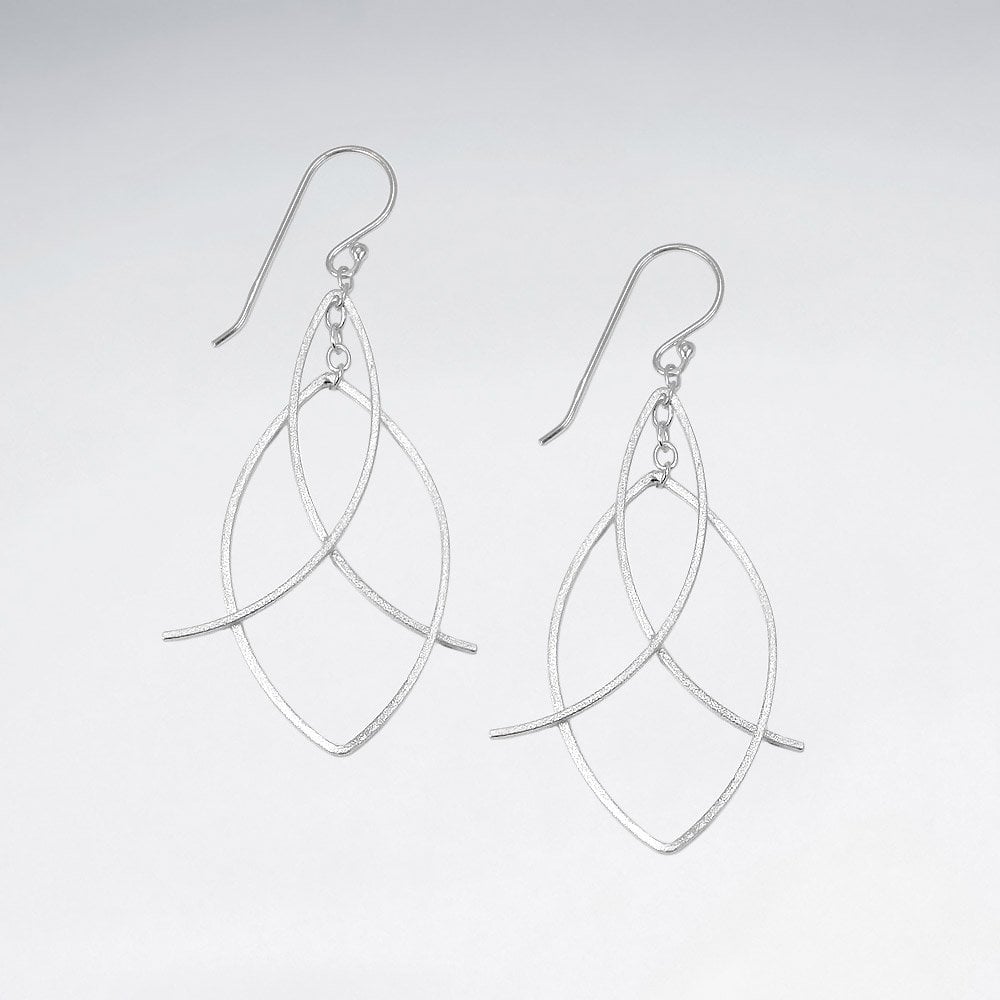 Openwork Embellished Sterling Silver Dangle Earrings