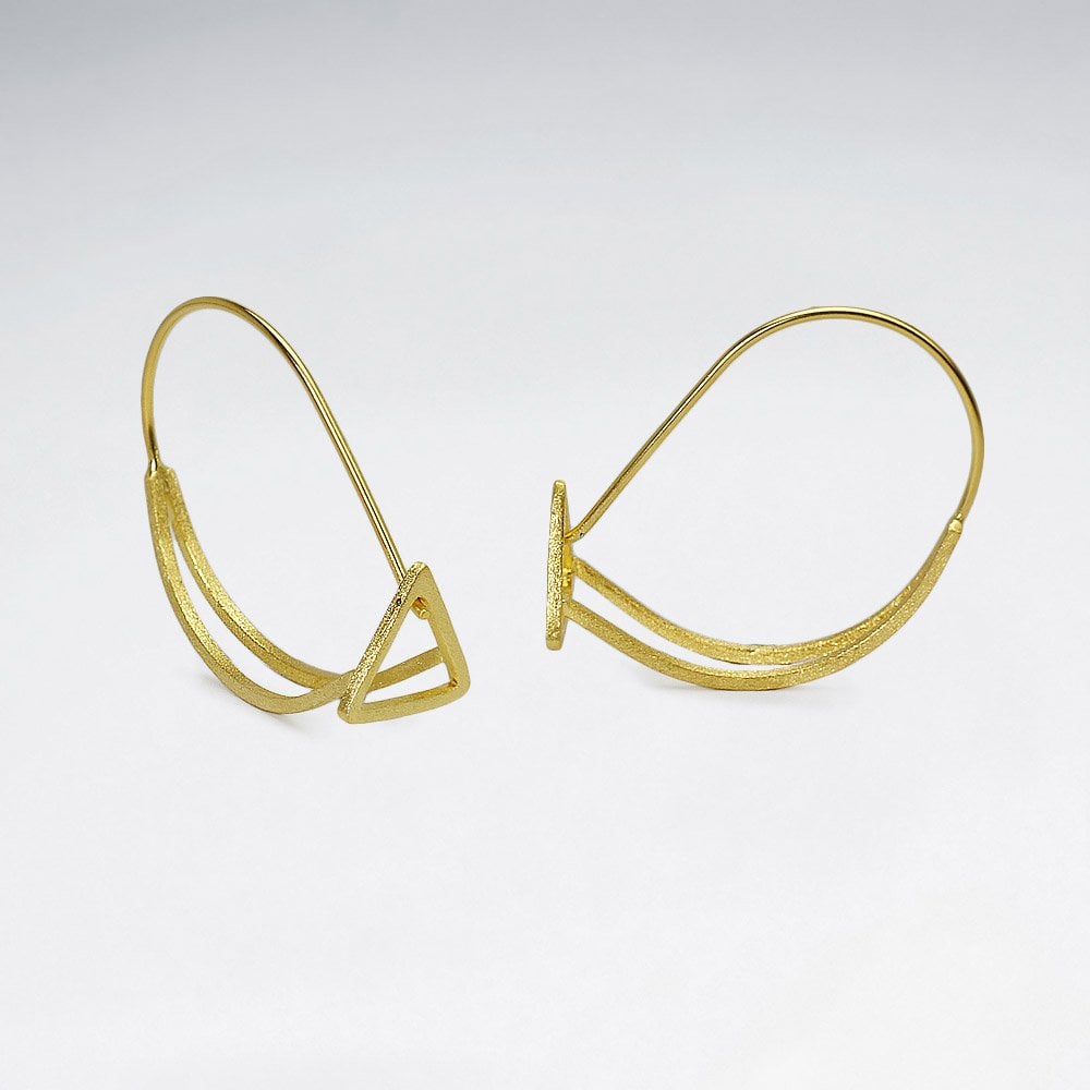 Openwork Triangular 925 Silver Earrings