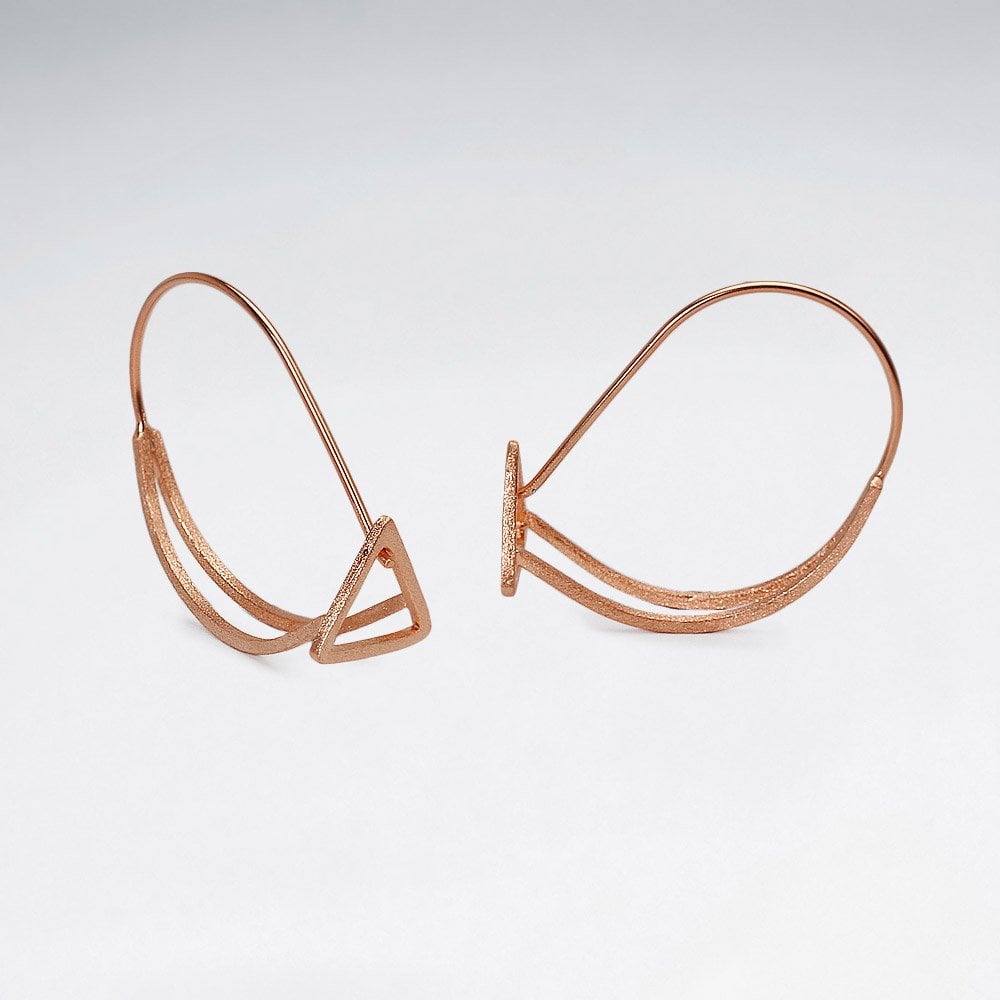 Openwork Triangular 925 Silver Earrings