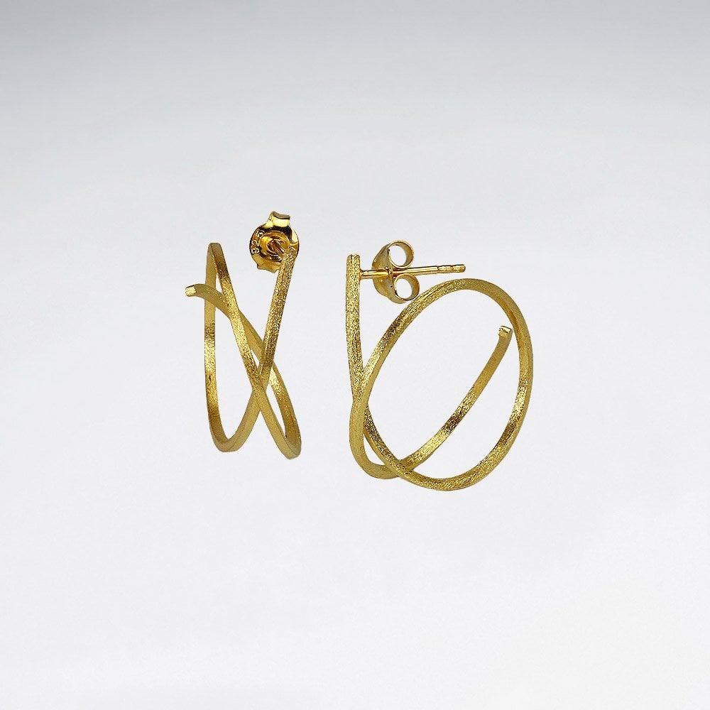 Silver Abstract Stud Drop Earrings