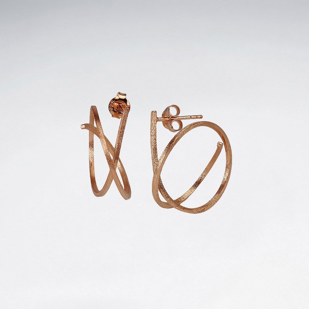 Silver Abstract Stud Drop Earrings