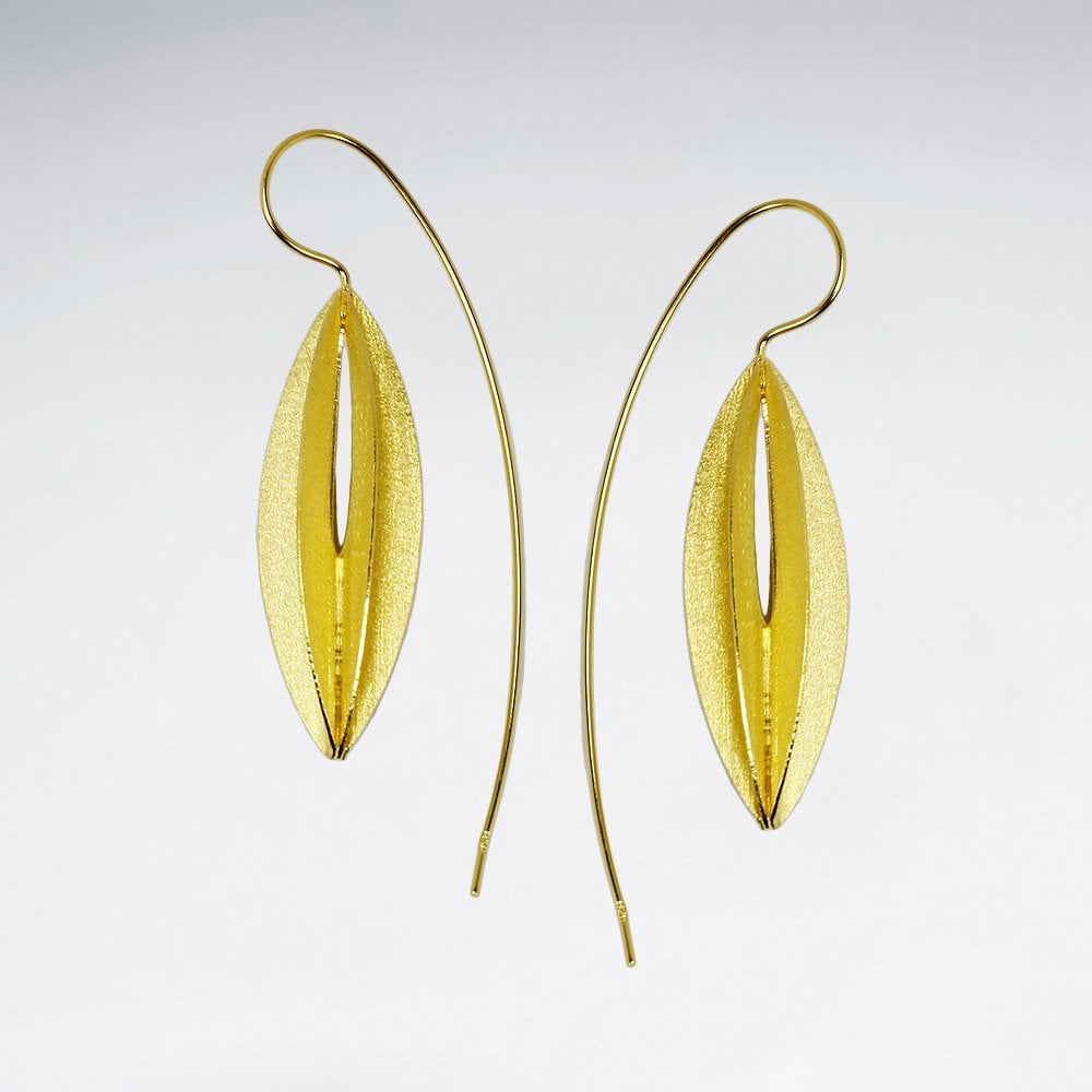 Sterling Silver  Oval Hook Dangle Earrings