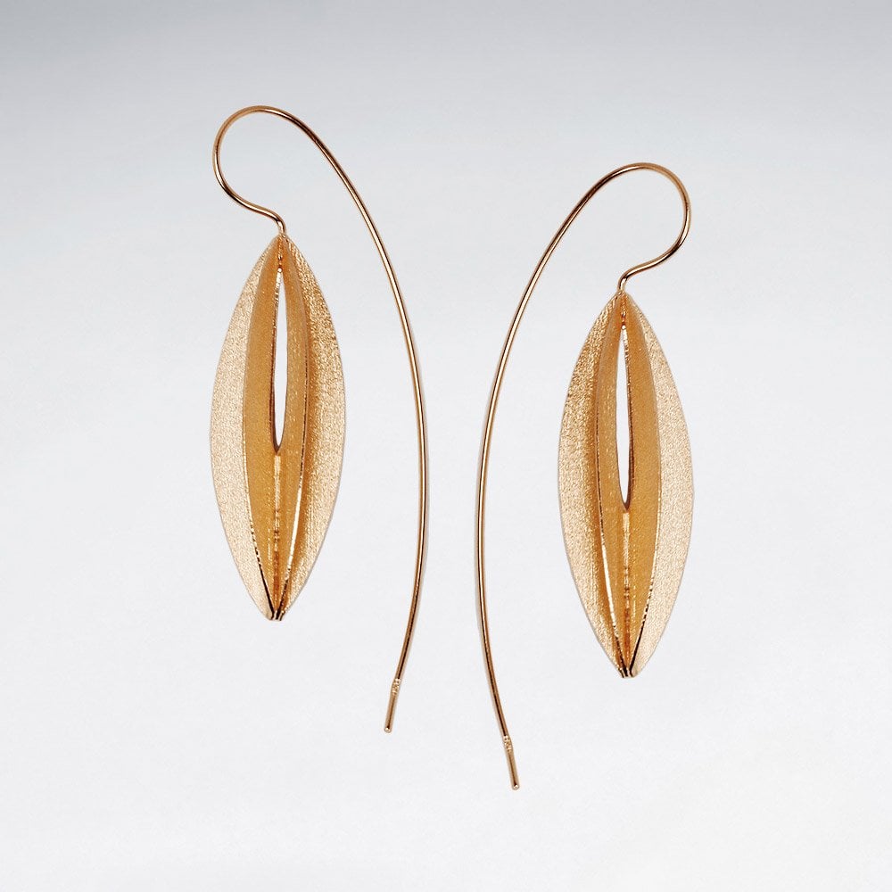 Sterling Silver  Oval Hook Dangle Earrings