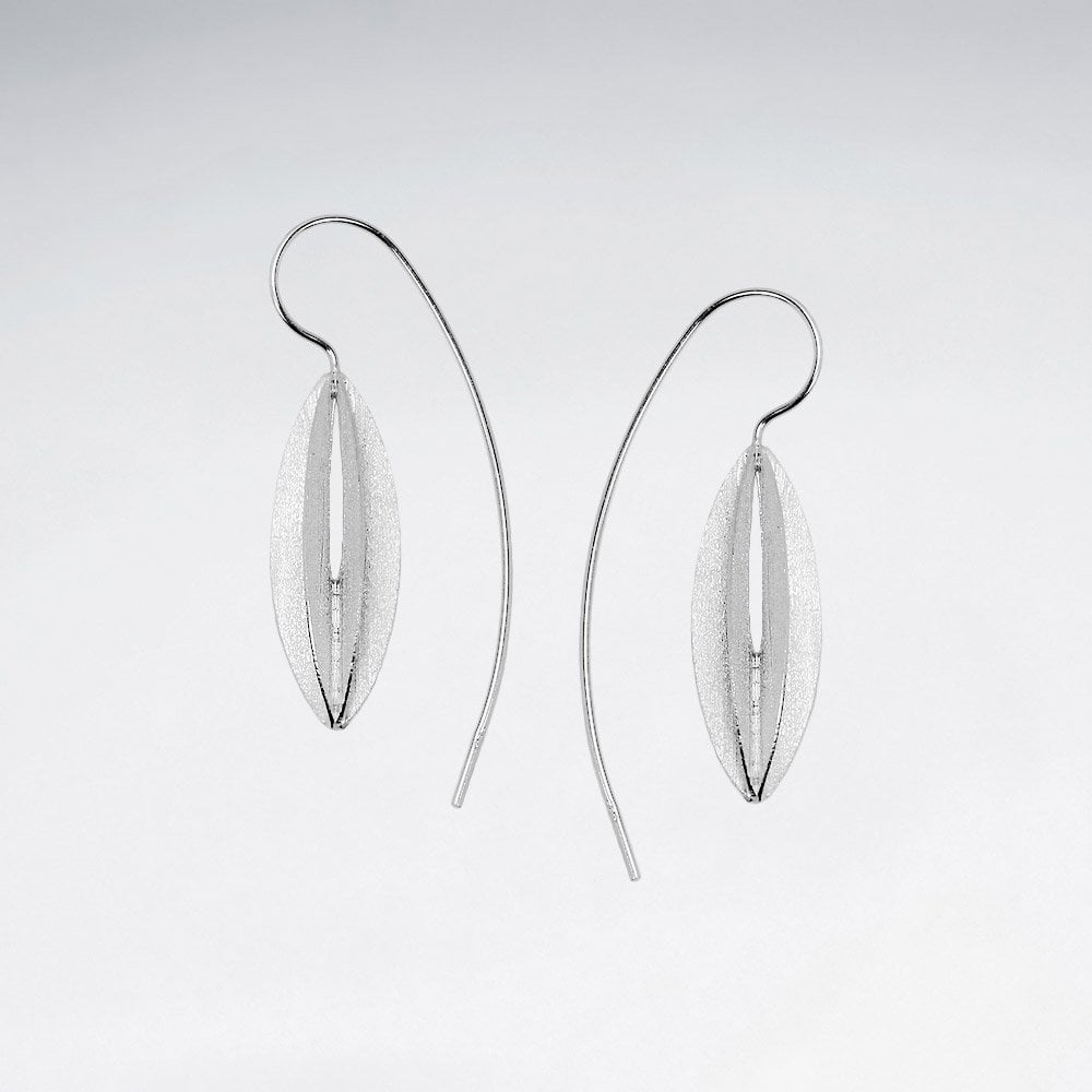 Mini Sterling Silver  Oval Hook Dangle Earrings