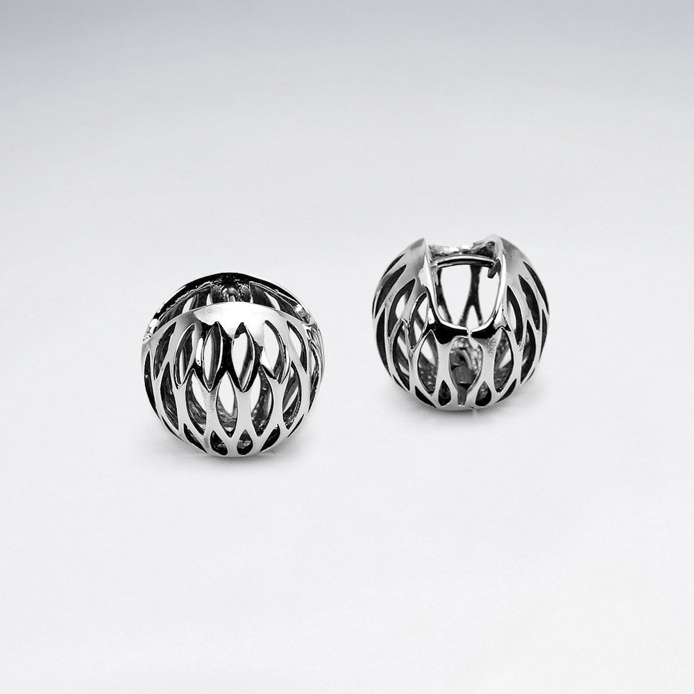Modern Glam Openwork Round Ball Earrings