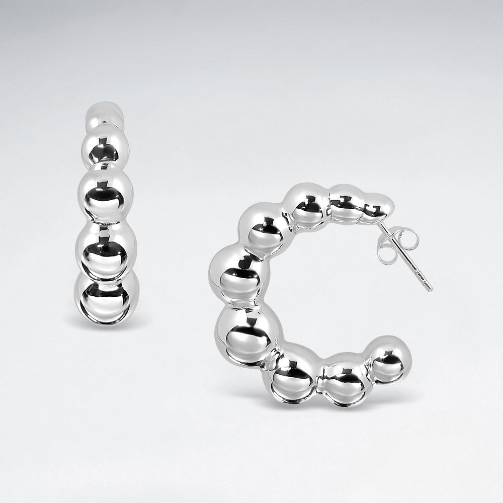 Bubble Sterling Silver Hoop Earrings