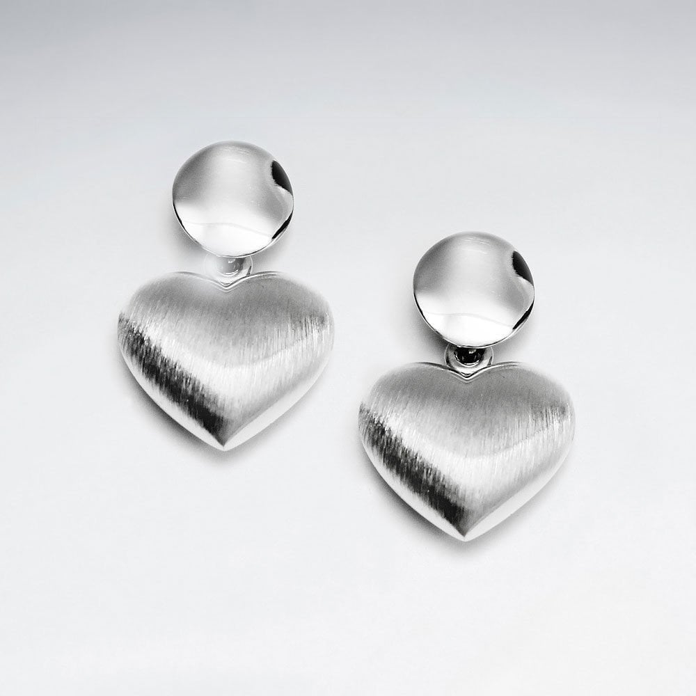 Romantic Heart Shaped Stud Drop Dangle Earrings