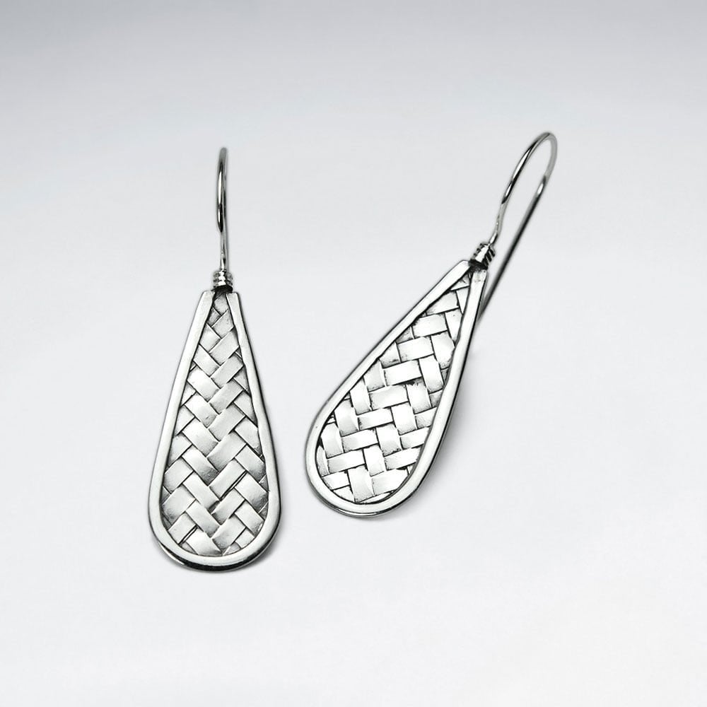 Teardrop Sterling Silver Hook Earrings