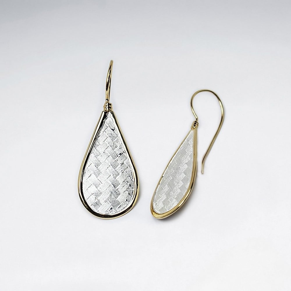 Teardrop Sterling Silver Hook Earrings