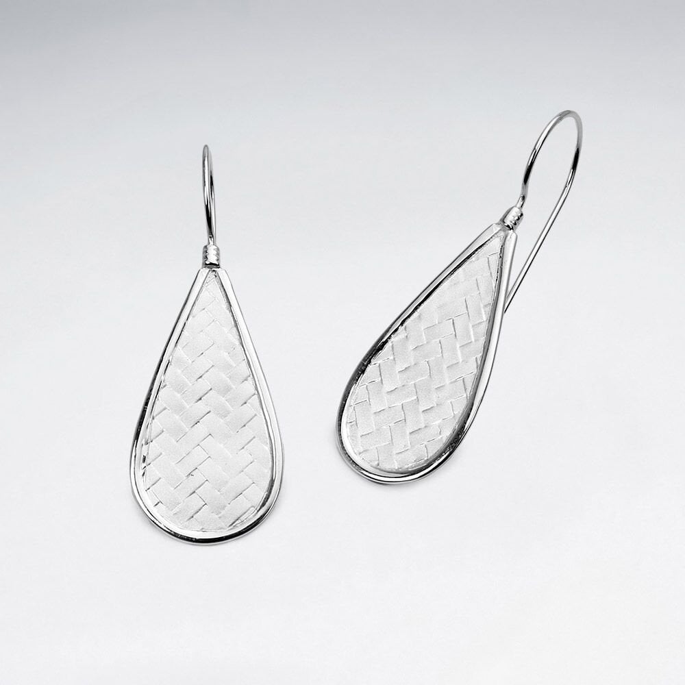Teardrop Sterling Silver Hook Earrings