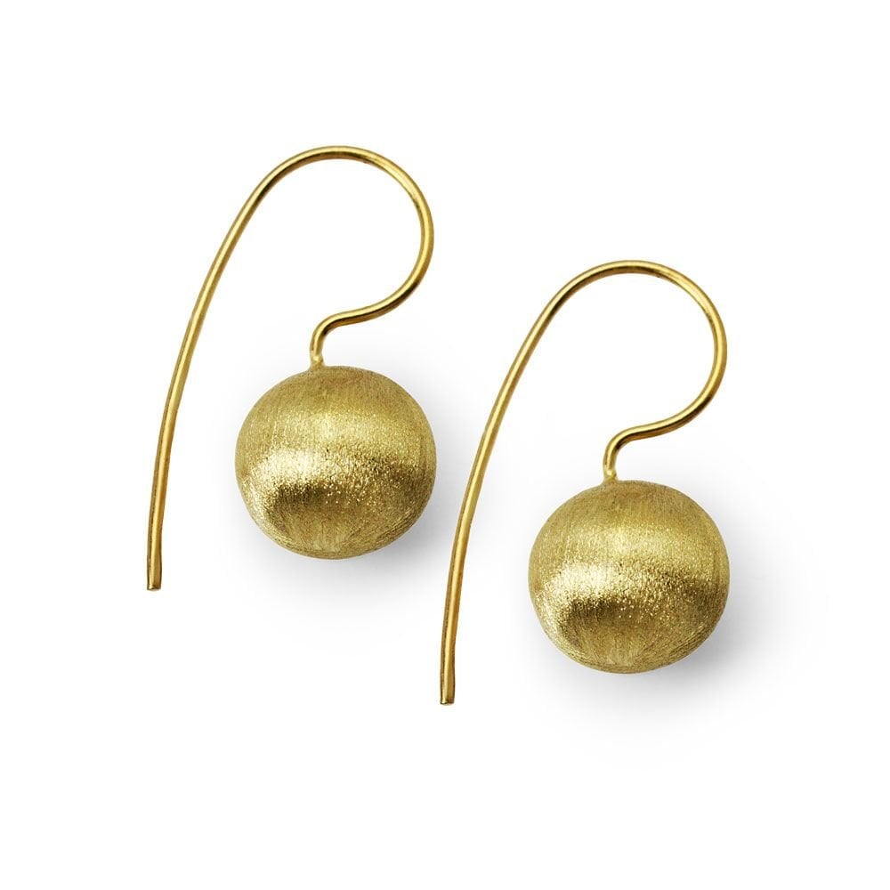 Sterling Silver Textured Ball Hook Earrings