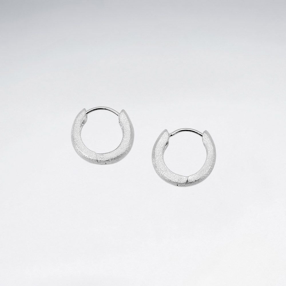 Classic Huggie Hoop Sterling Silver Earrings